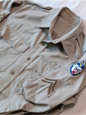 Vintage US Military WWII Alaskan Defense Command Cotton Twill Canvas Shirt Large